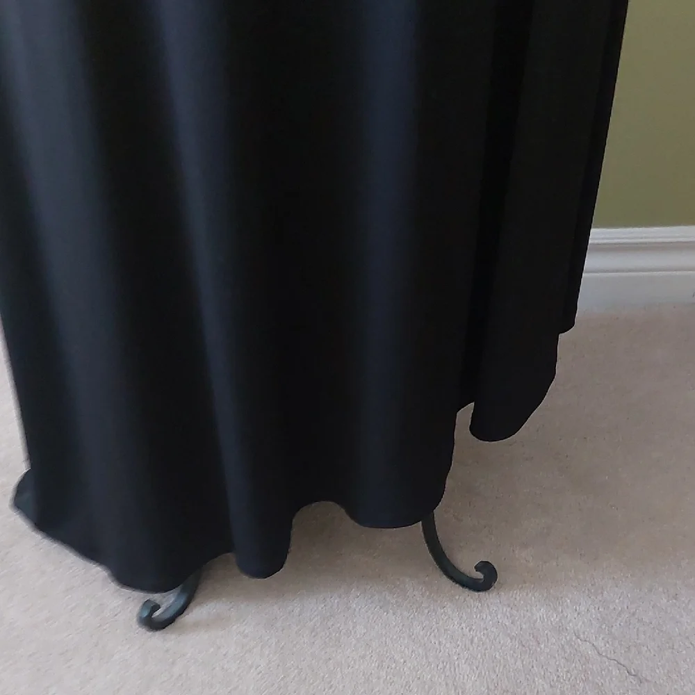 DKNY, Size L/Tall  Very Unique Design Black Maxi Dress with Drawstring Waist - Picture 8 of 16